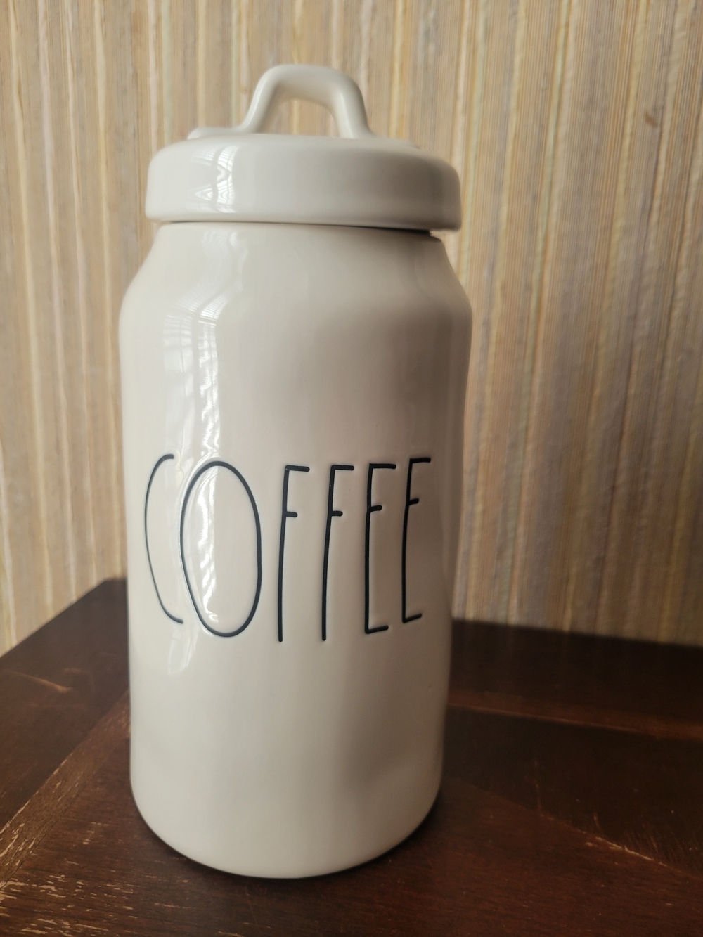 Rae Dunn White Ceramic "COFFEE" Canister with Lid